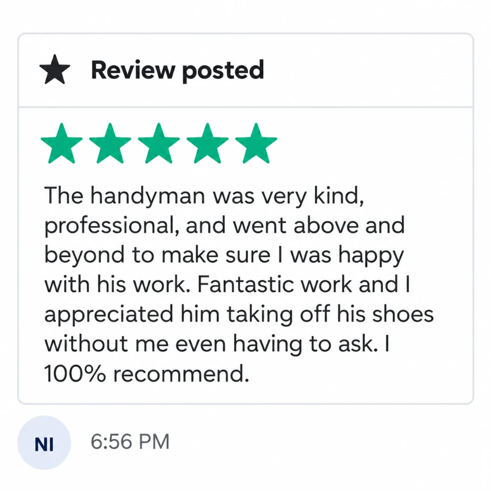 5-star Verified review screenshot from Verified customer