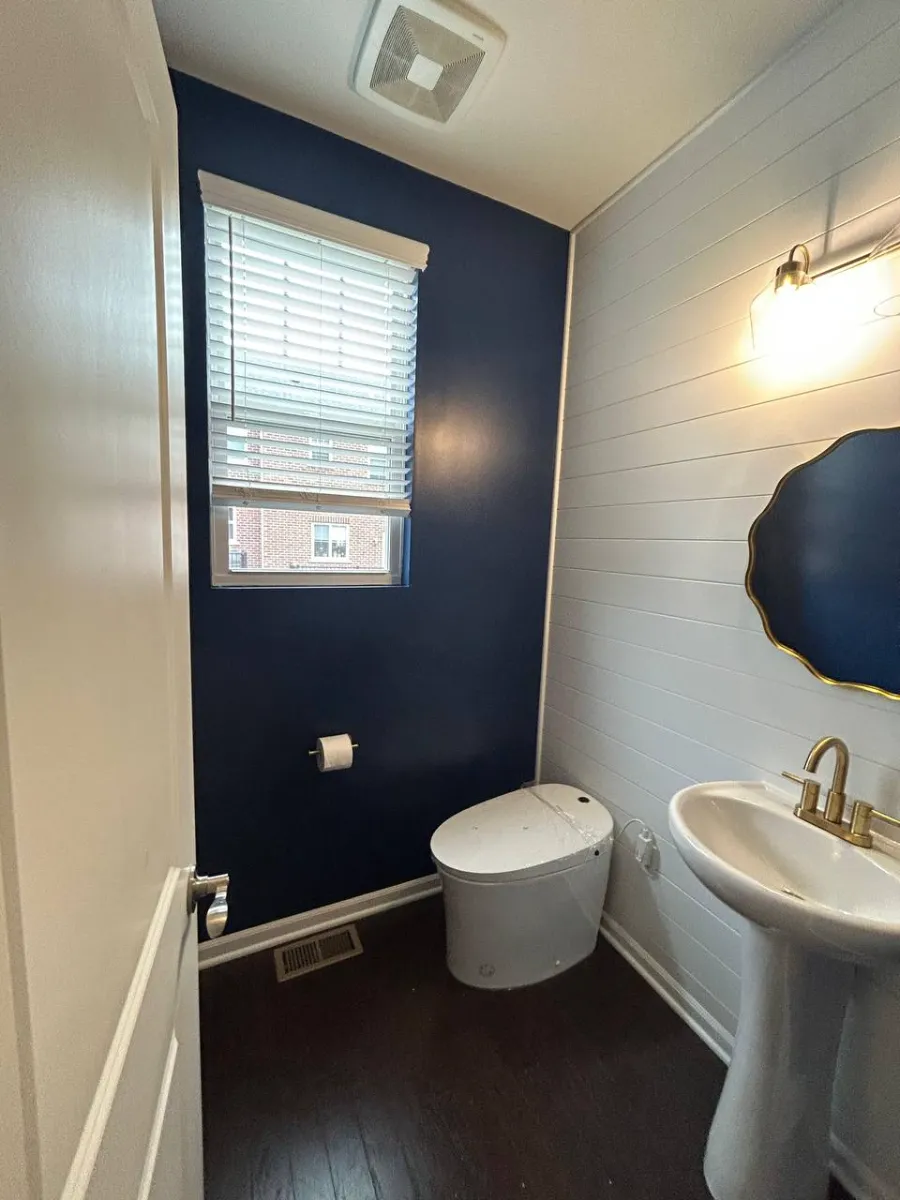 Powder Room Upgrade with Smart Toilet & Shiplap Accent Wall